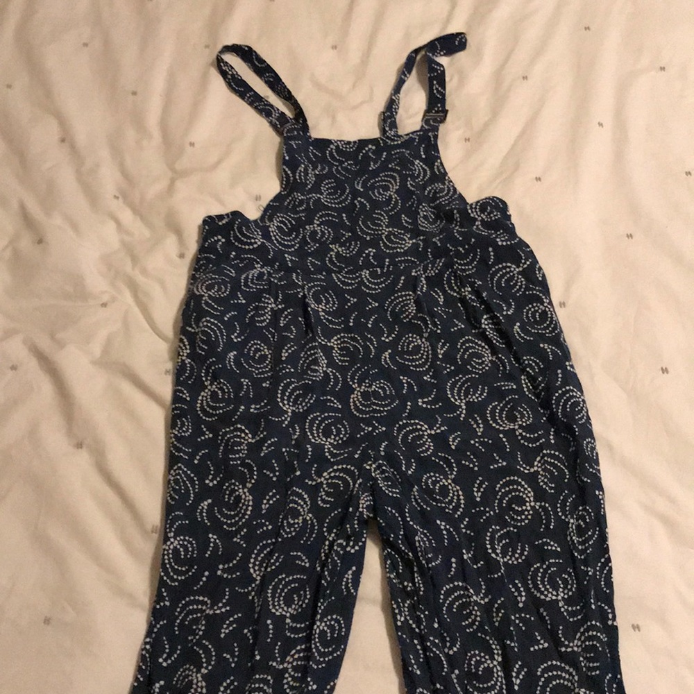 Blue and white romper